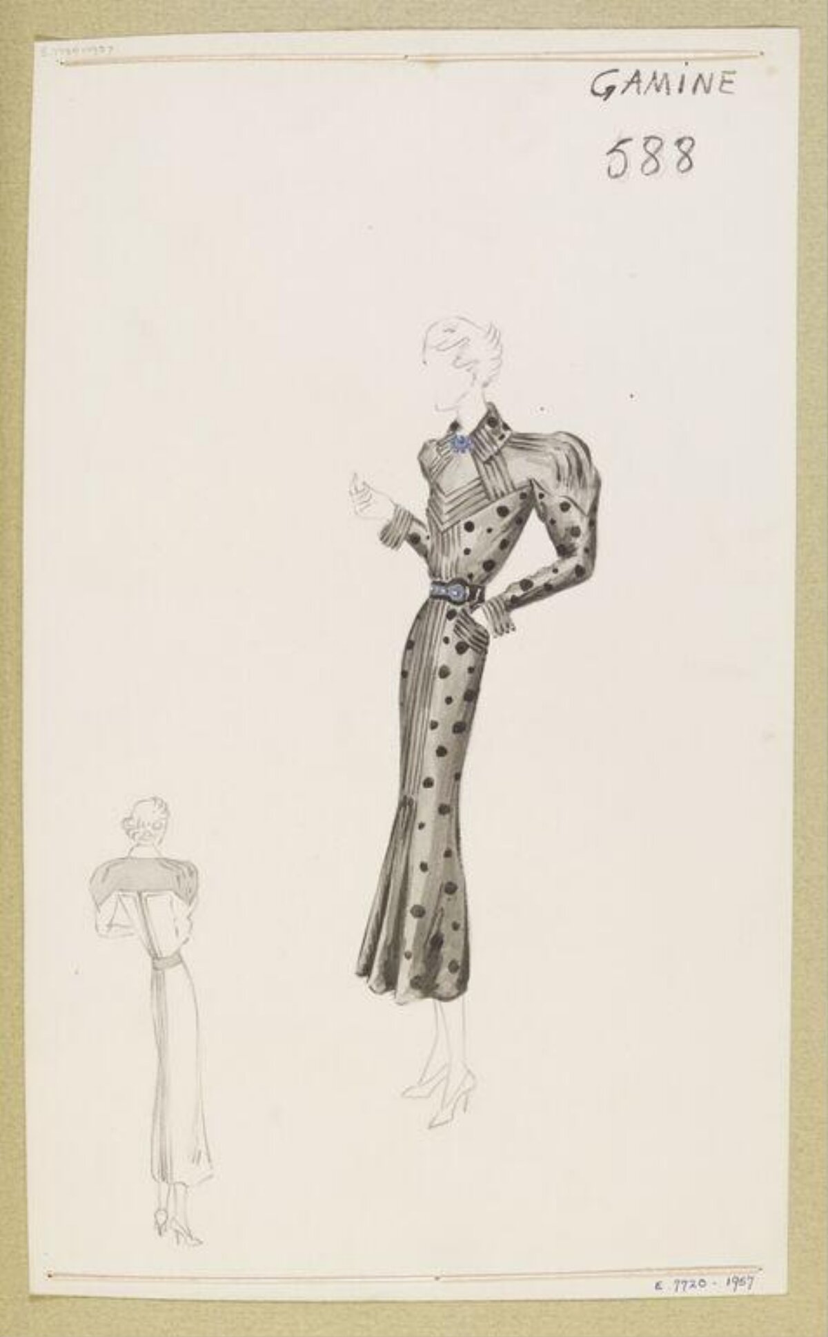 Vintage Dress Fashion Sketch