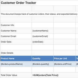 Customer Order Tracker