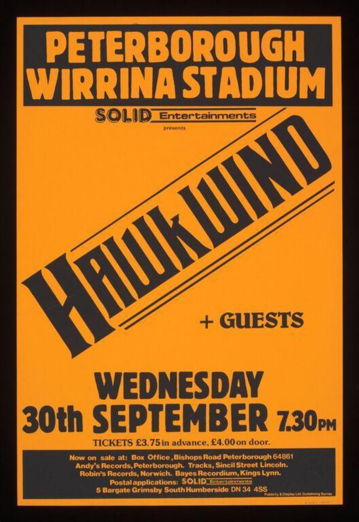 Vintage Hawkwind Concert Poster