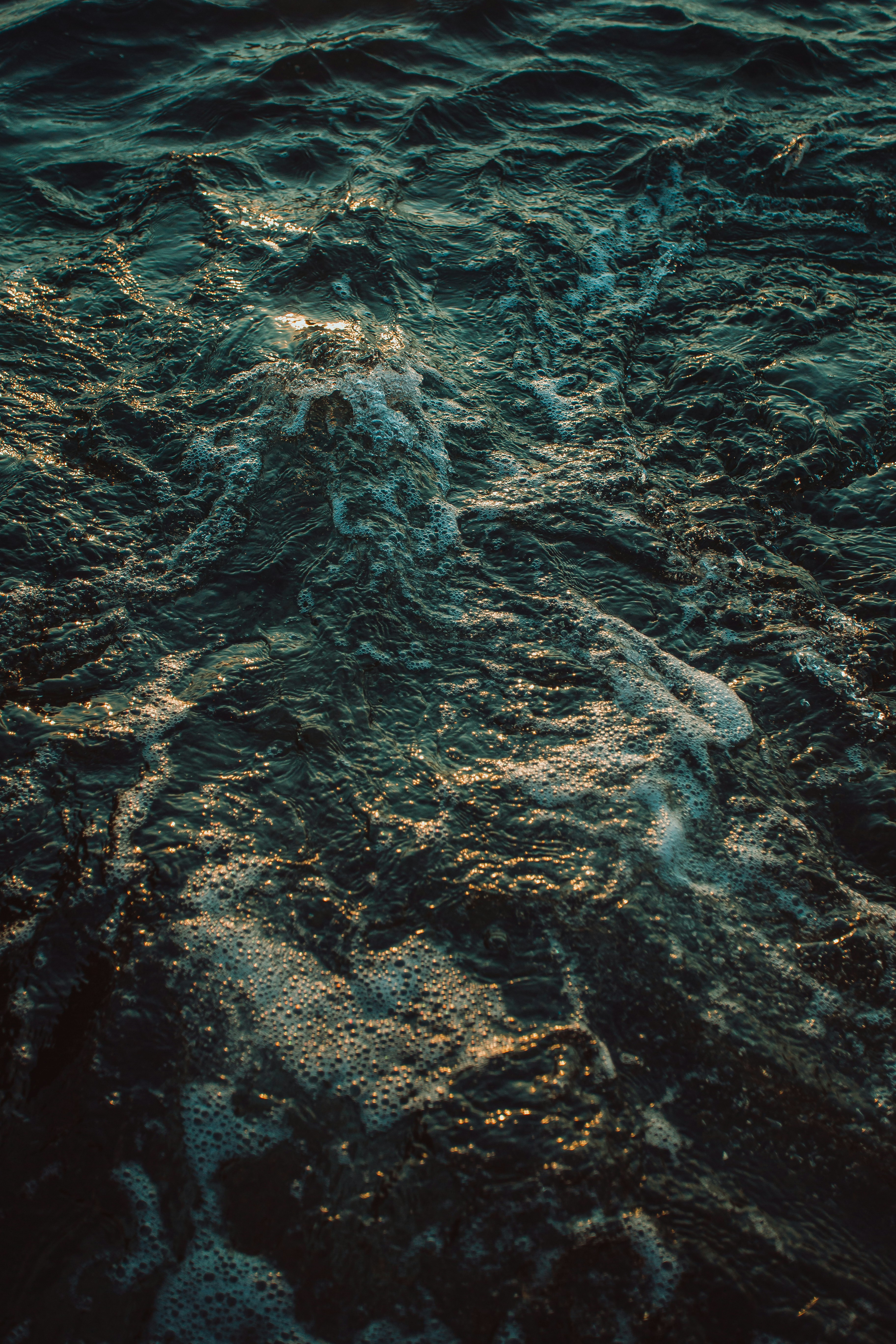 Sunlit Wavy Sea Surface