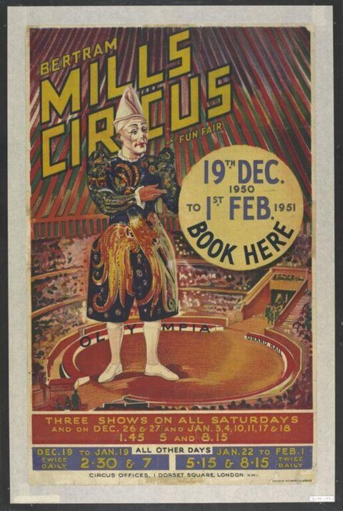 Bertram Mills Circus Vintage Poster