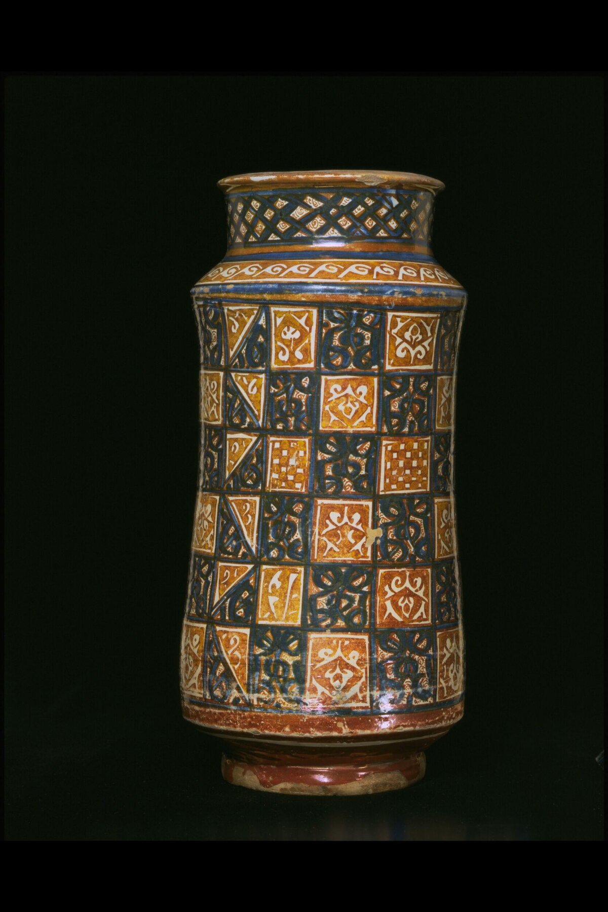 Geometric Patterned Ceramic Vase