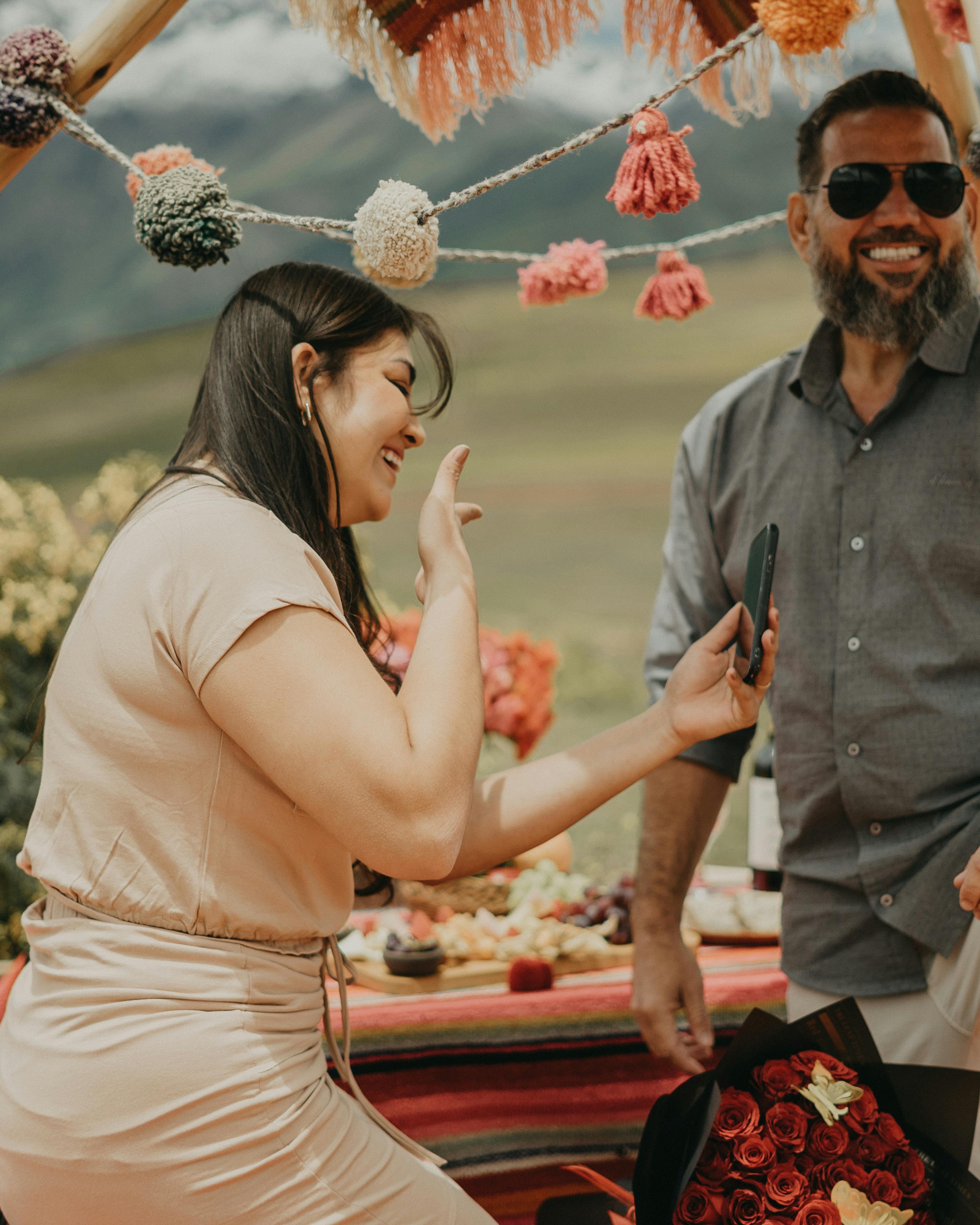 Joyful Outdoor Engagement Celebration