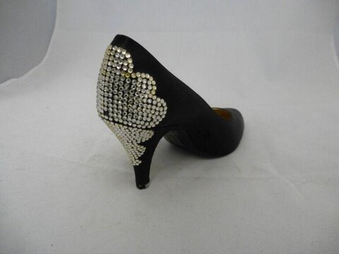 Black Rhinestone High Heel Shoe