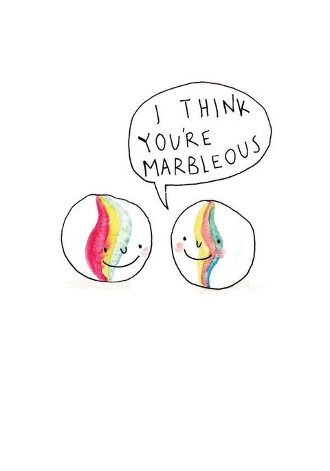 Cute Marbleous Pun Marbles Illustration