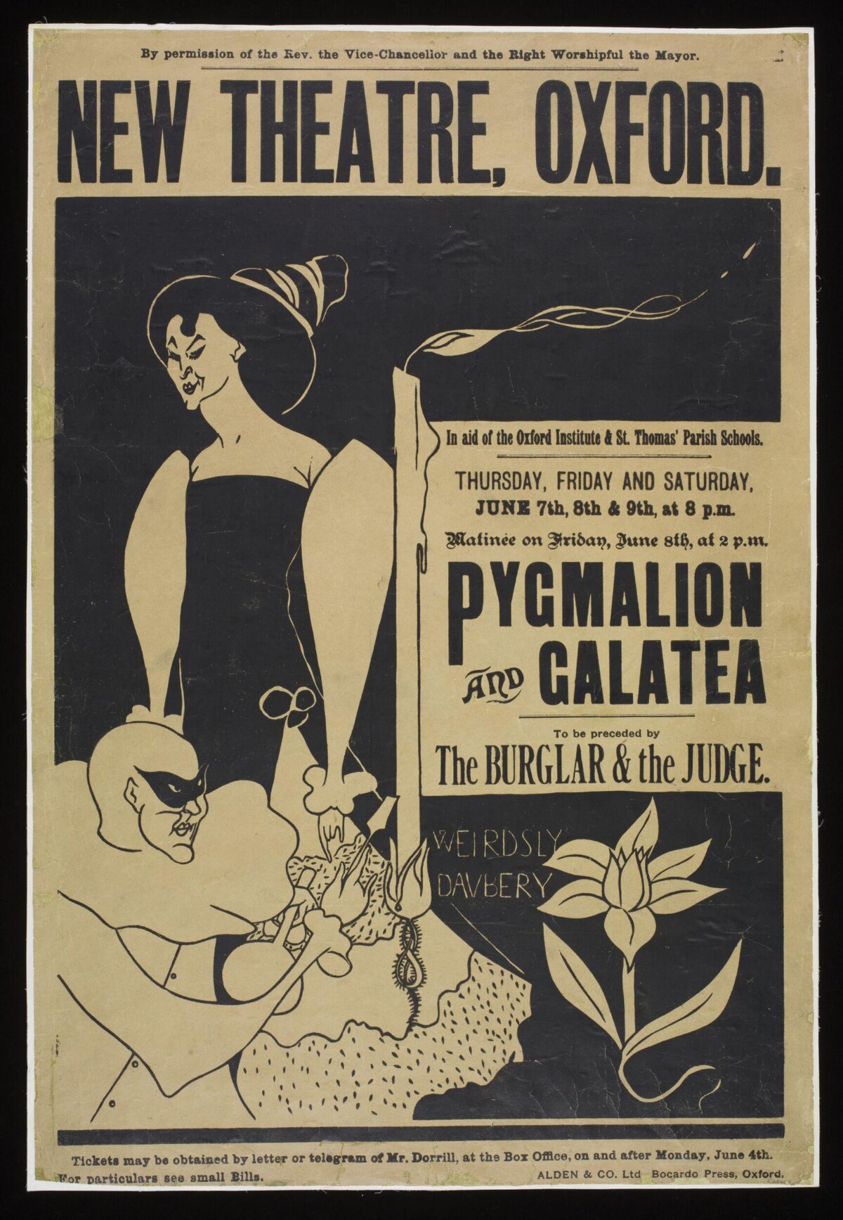 Vintage Oxford New Theatre Play Poster