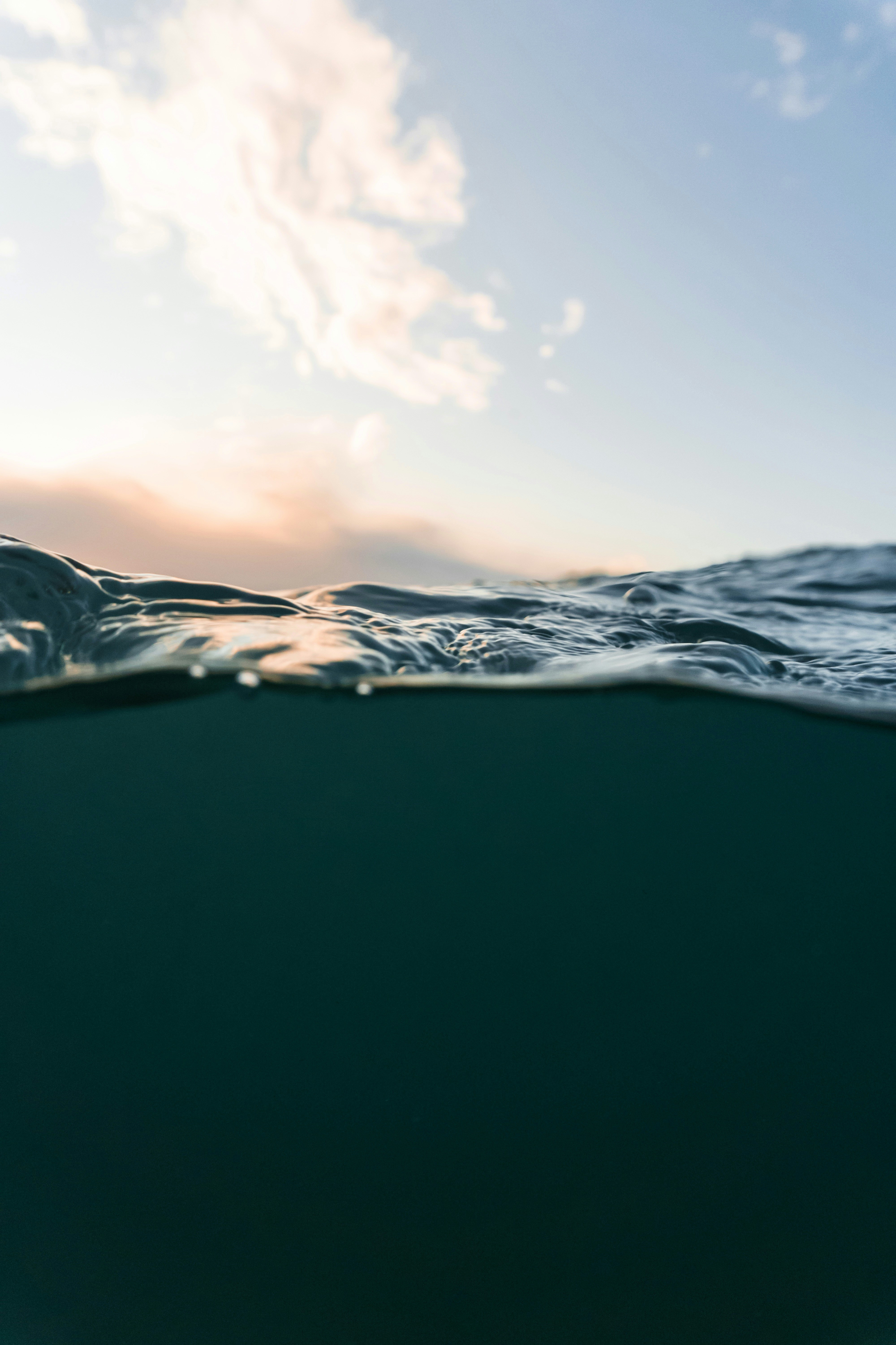 Split View of Ocean at Sunset