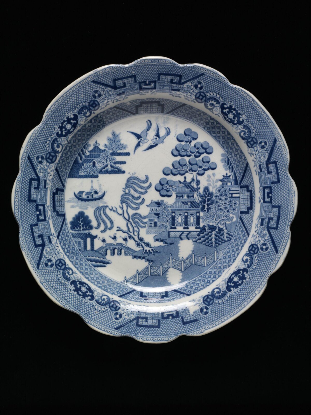 Blue and White Porcelain Landscape Plate