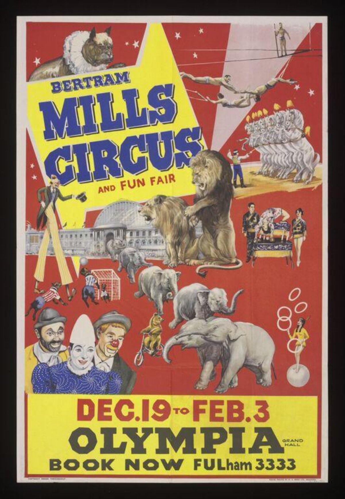 Bertram Mills Circus Vintage Poster