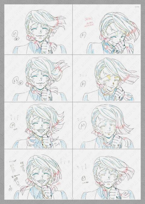 Anime Character Expression Rough Sketches
