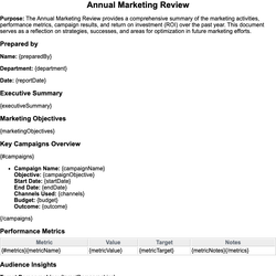 Annual Marketing Review