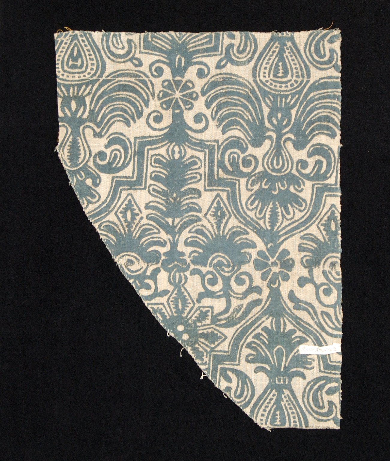 Blue Printed Textile Fragment