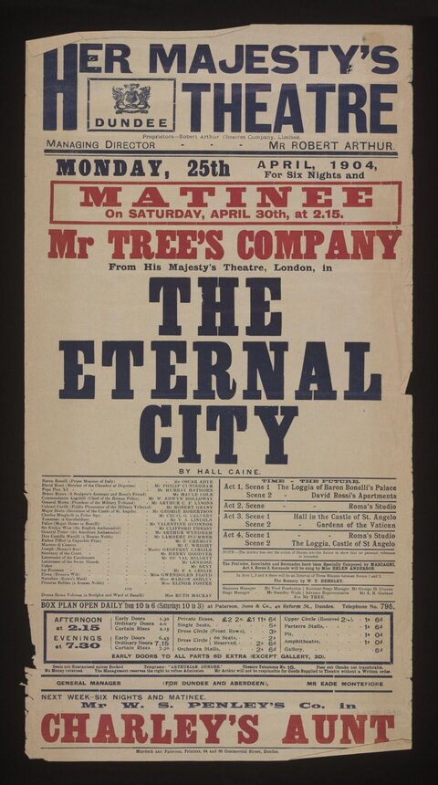 1904 Her Majesty's Theatre Play Poster