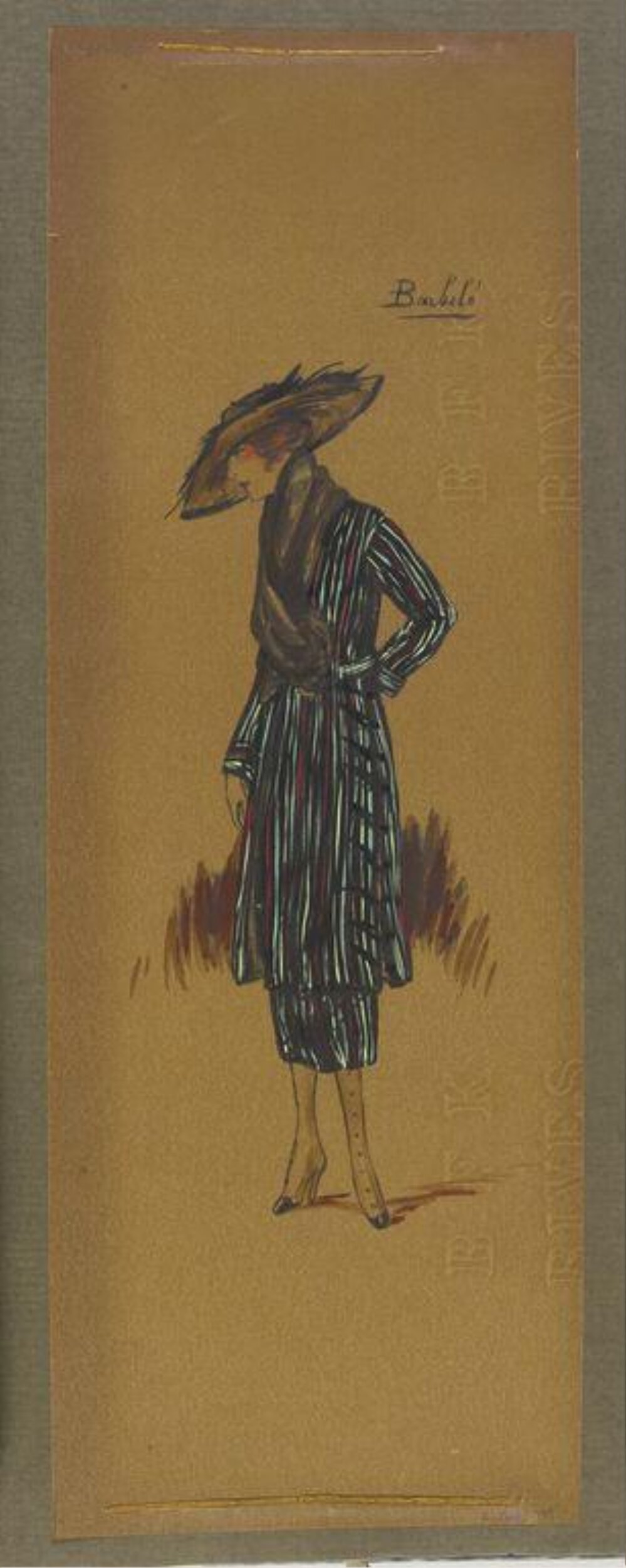 Vintage Fashion Sketch of a Woman