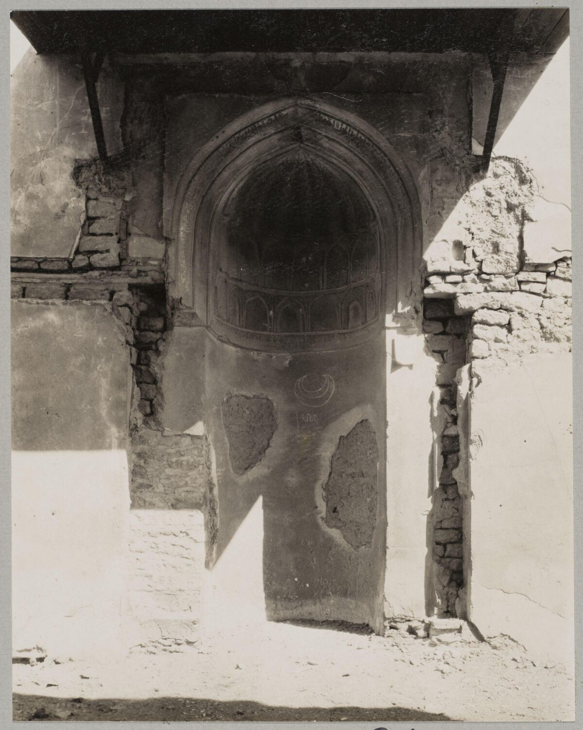 Ruined Historic Arched Wall Niche