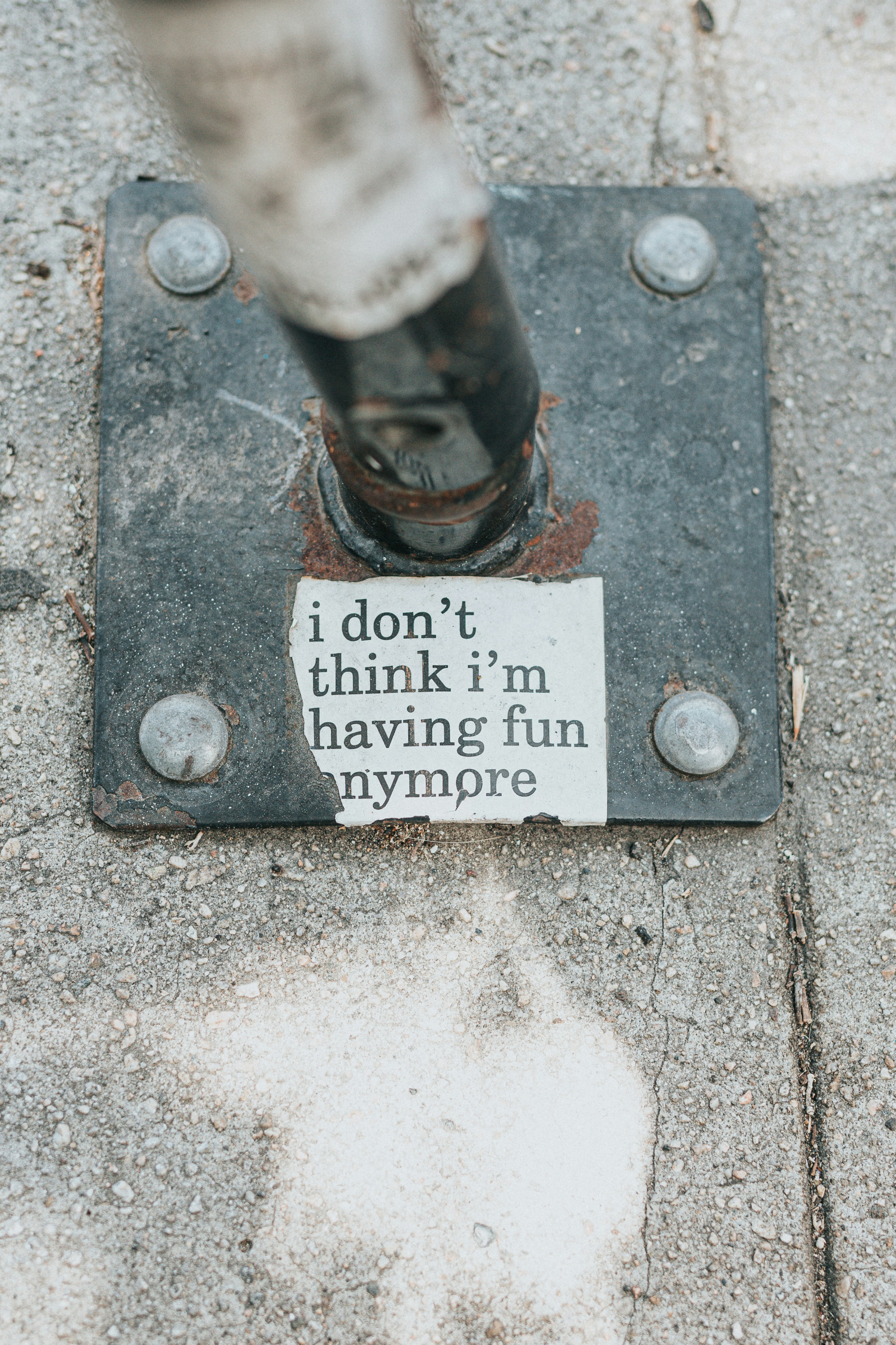 Quote Sticker on Metal Pole Base