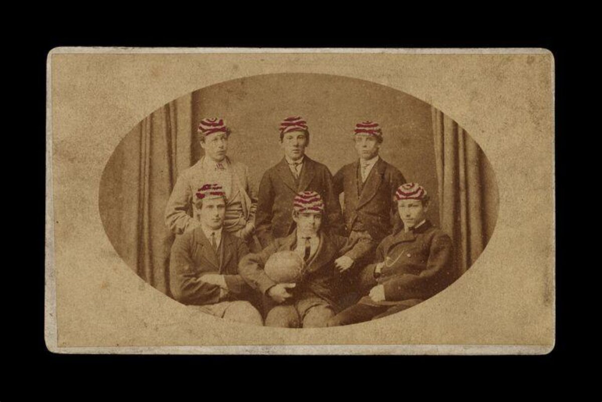 Vintage 1800s Rugby Team Portrait