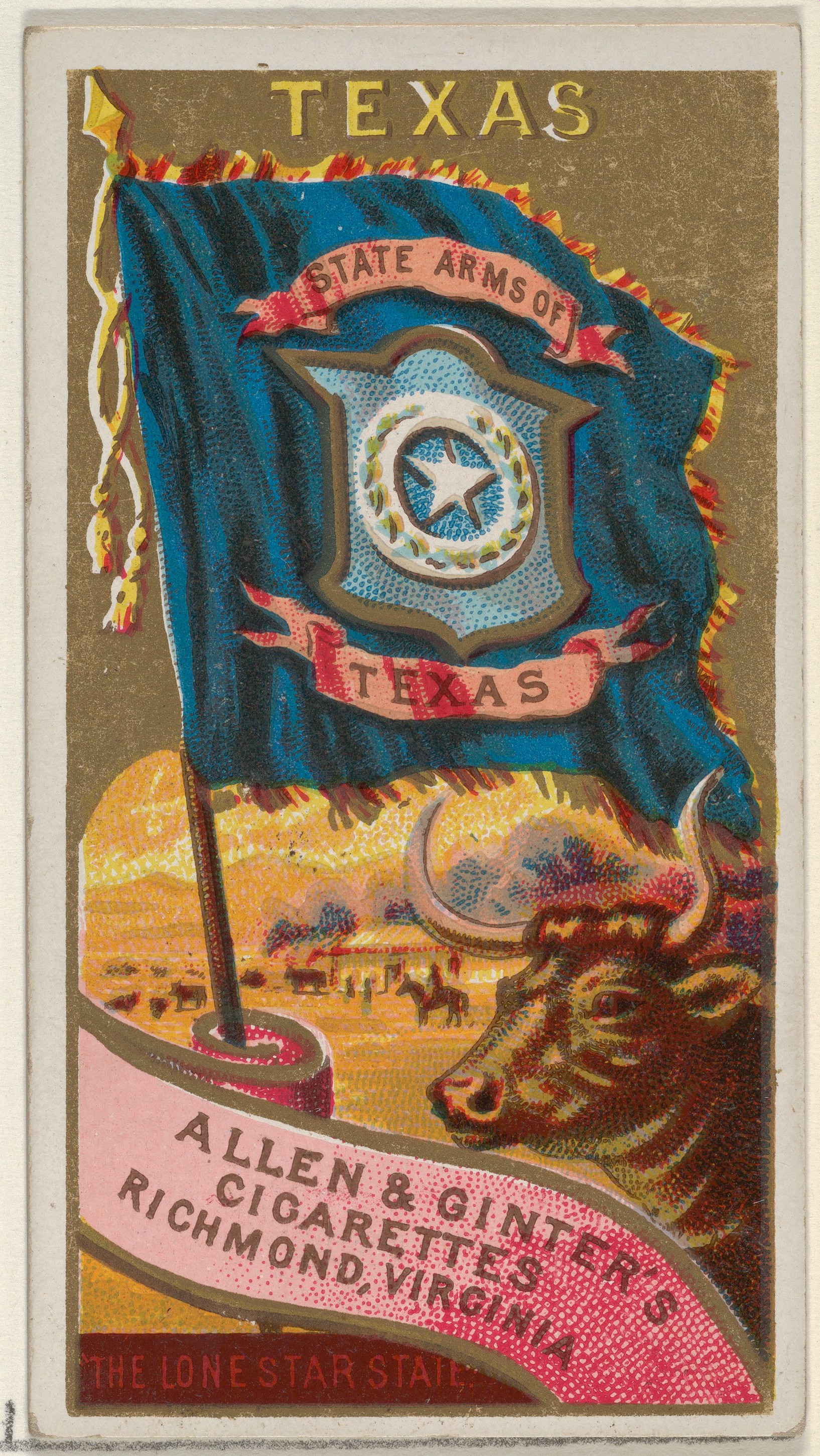 Vintage Texas Cigarette Advertising Card
