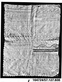 Antique Lace Embroidery Textile Sample