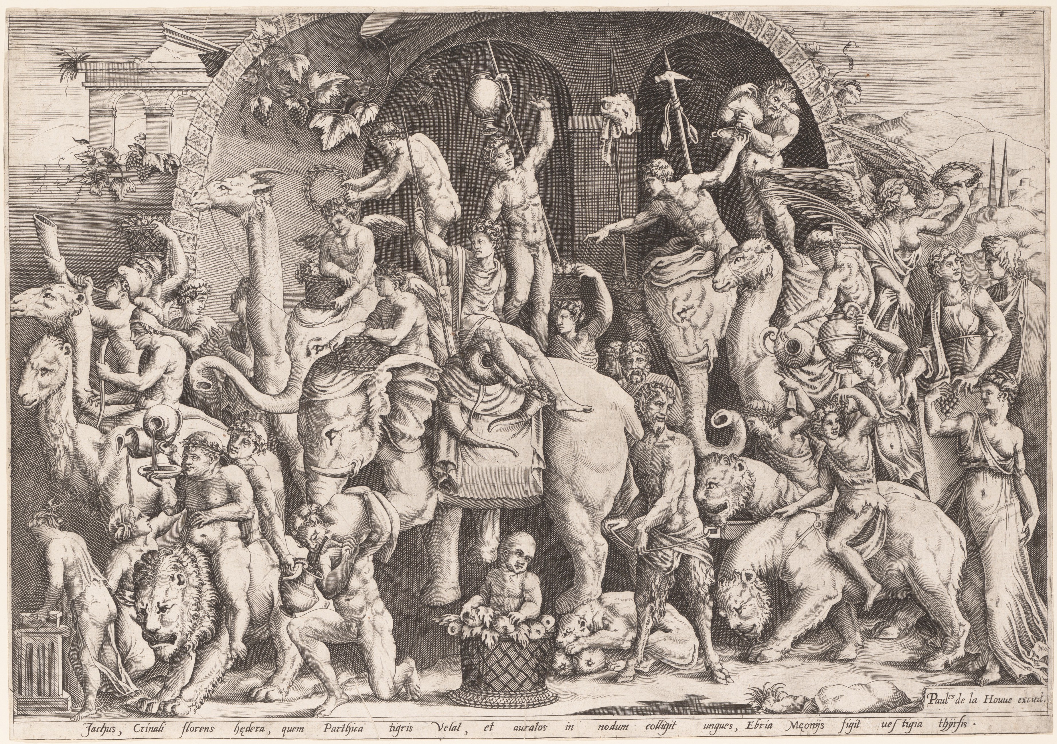 Bacchanal Procession Engraving
