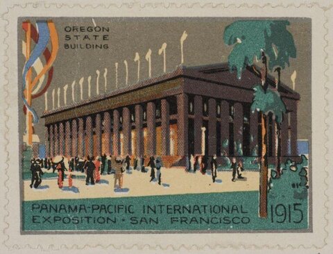 Oregon State Building 1915 Expo Stamp
