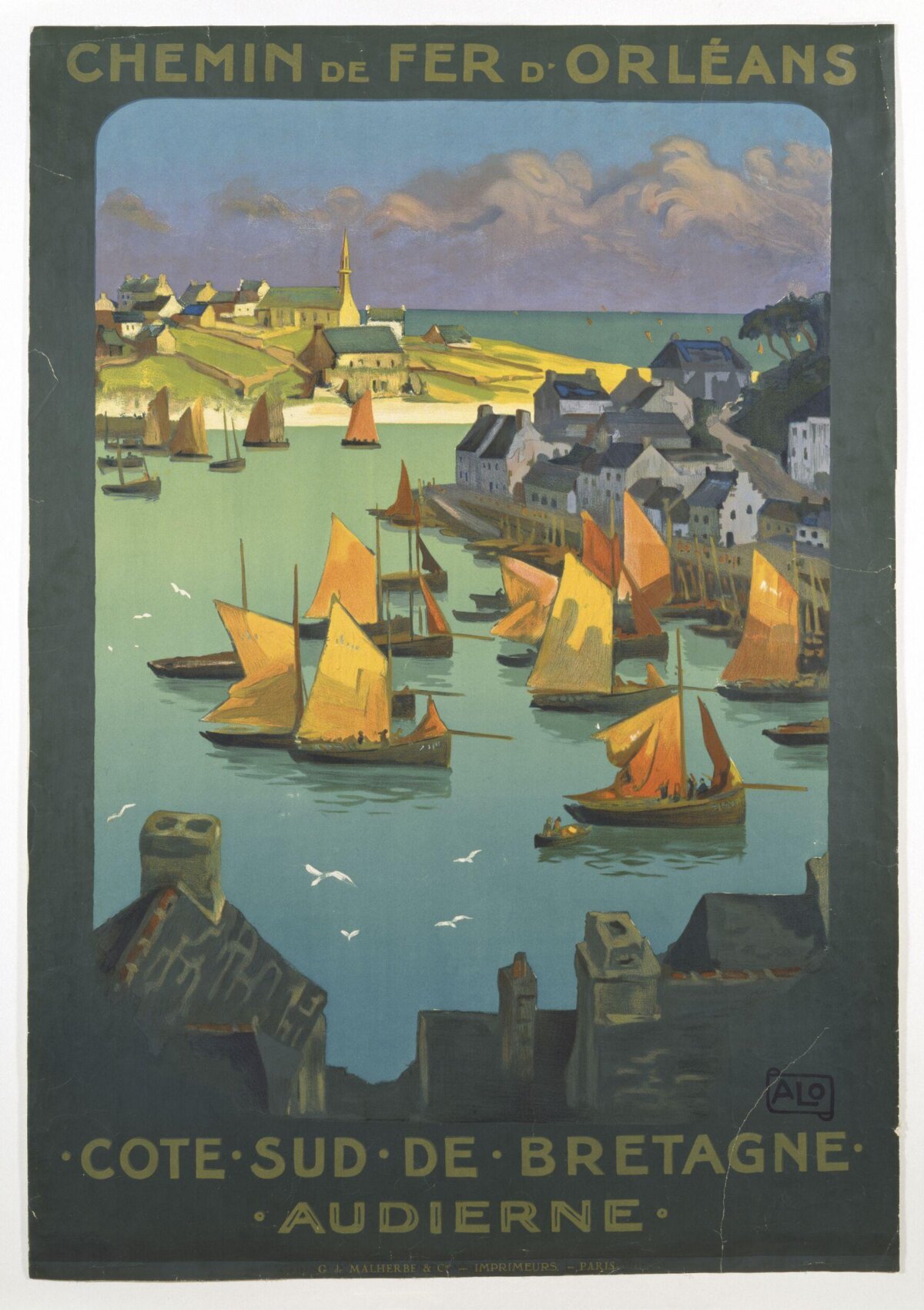 Vintage Audierne Brittany Travel Poster