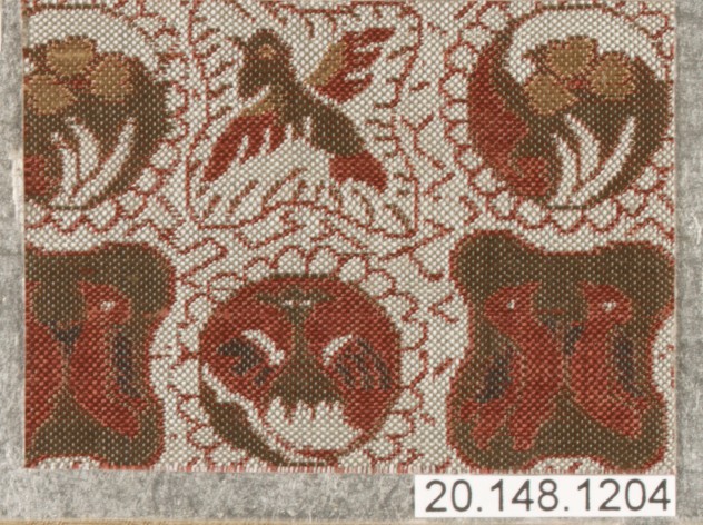 Woven Textile Fragment with Animal Bird Patterns