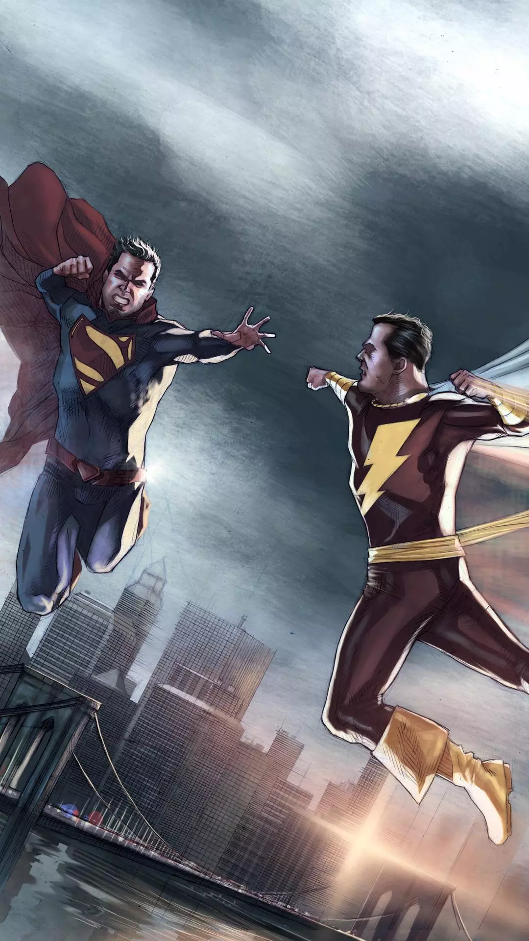Superman and Shazam Battle Midair