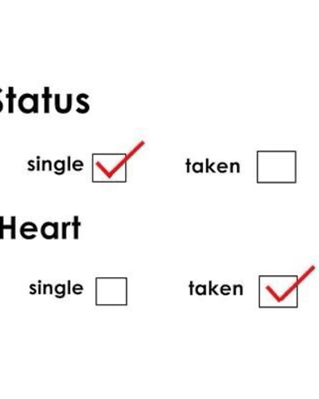 Relationship Status Heart Check Meme