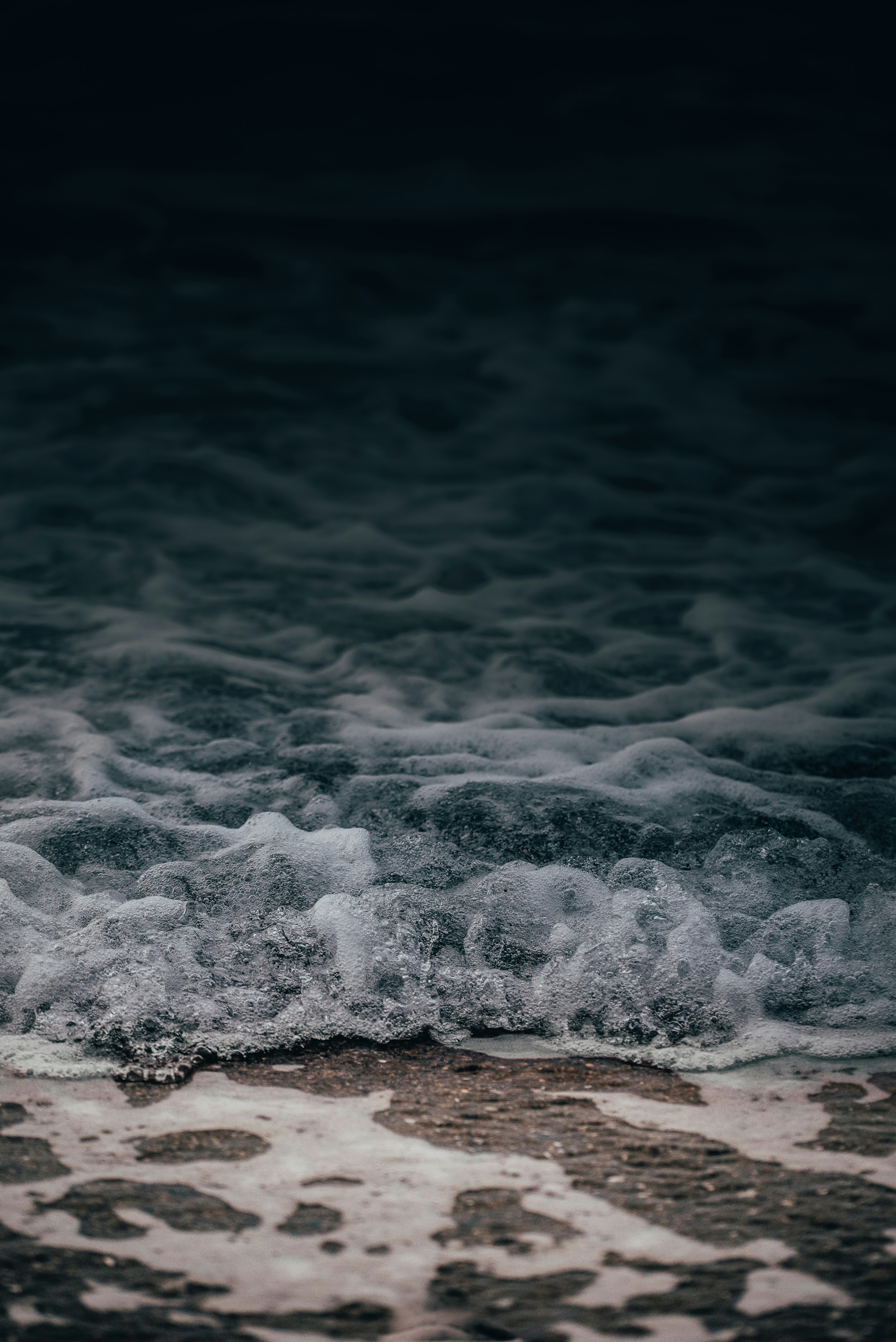 Foamy Waves on Dark Shore