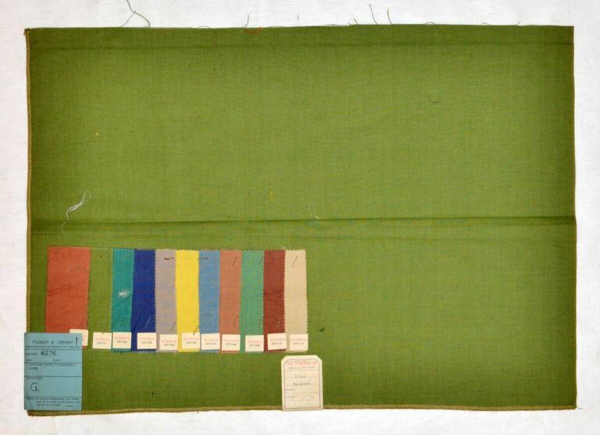 Vintage Fabric Color Swatch Card