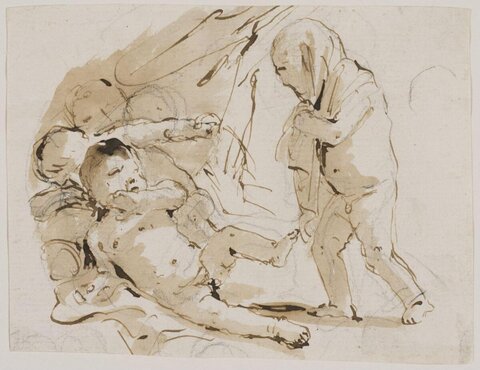 Sepia Ink Figure Group Sketch