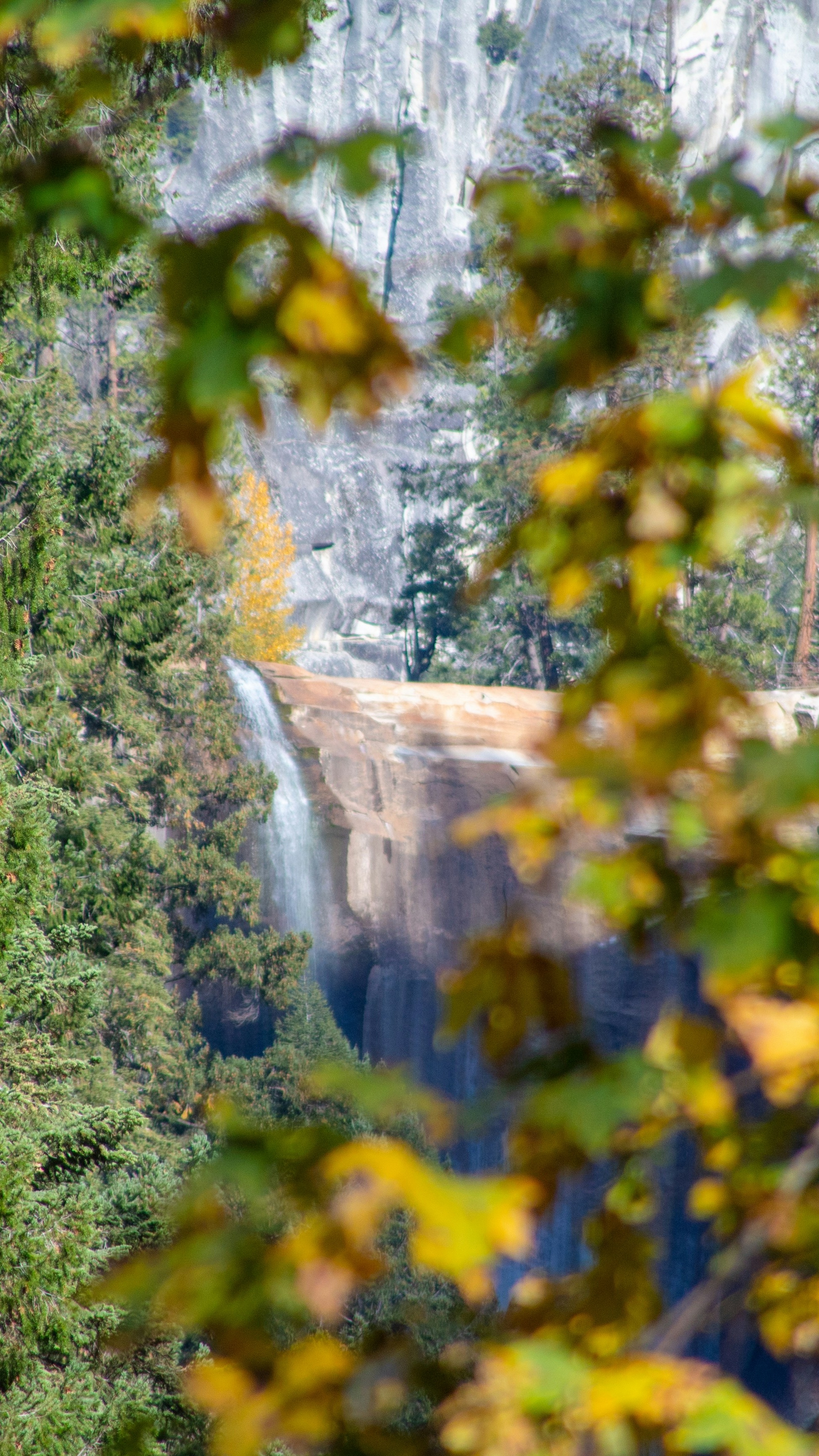 Waterfall Framed by Autumn Foliage