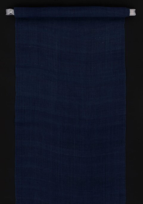 Rolled Indigo Blue Woven Fabric