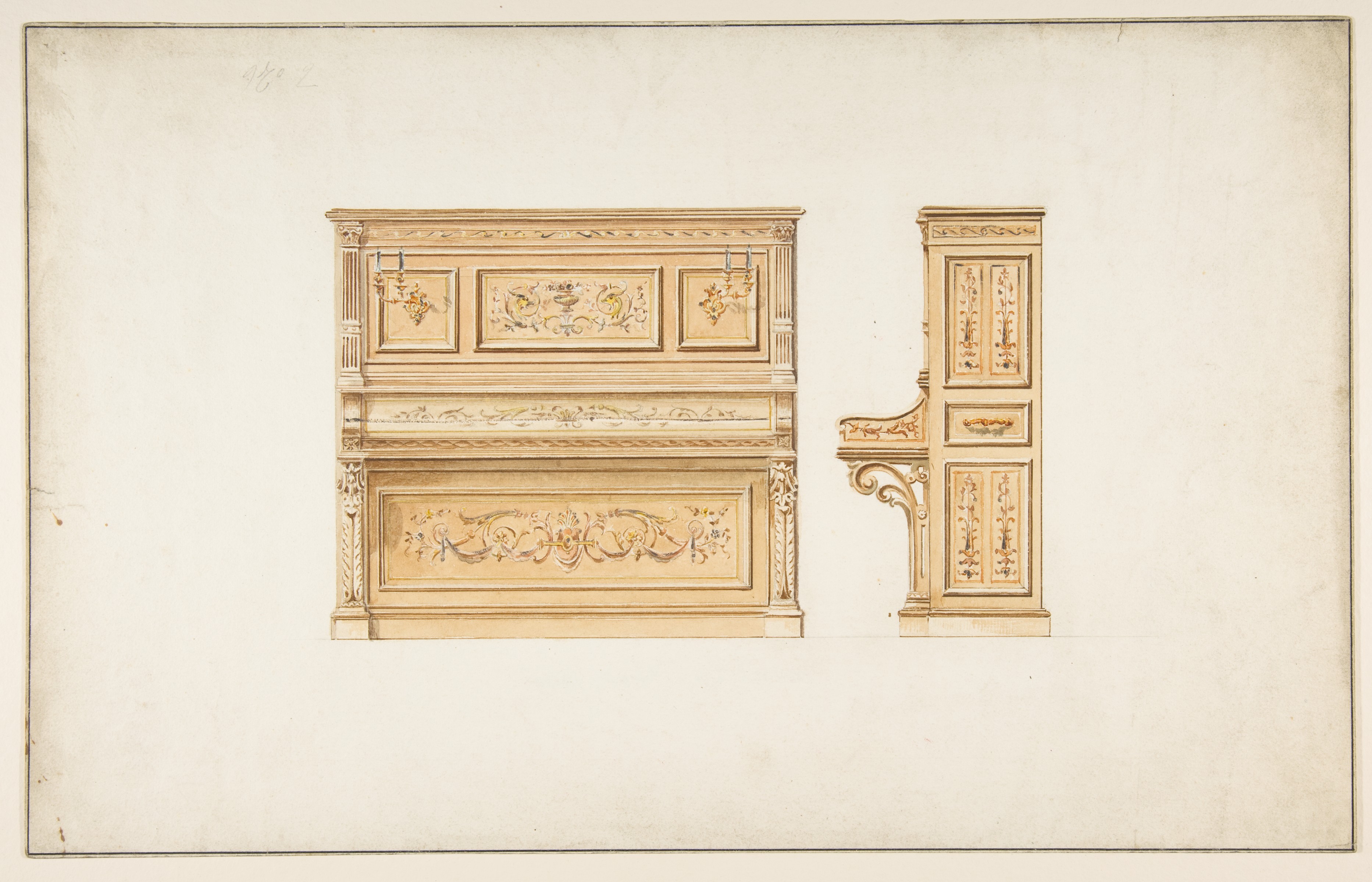 Design Drawing of Decorated Piano