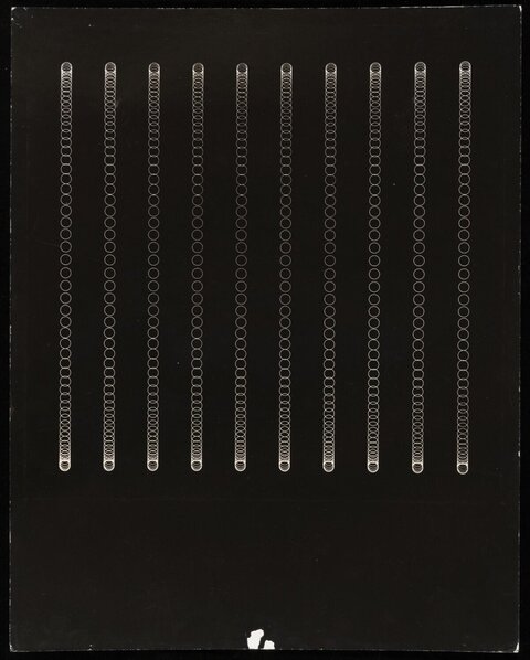 Ten Vertical Columns of White Circles
