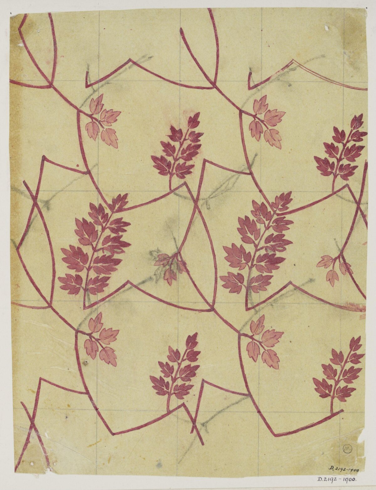 Vintage Red Leaf Pattern Design