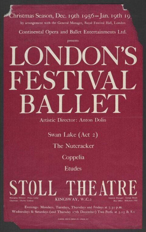 1956 London Festival Ballet Poster