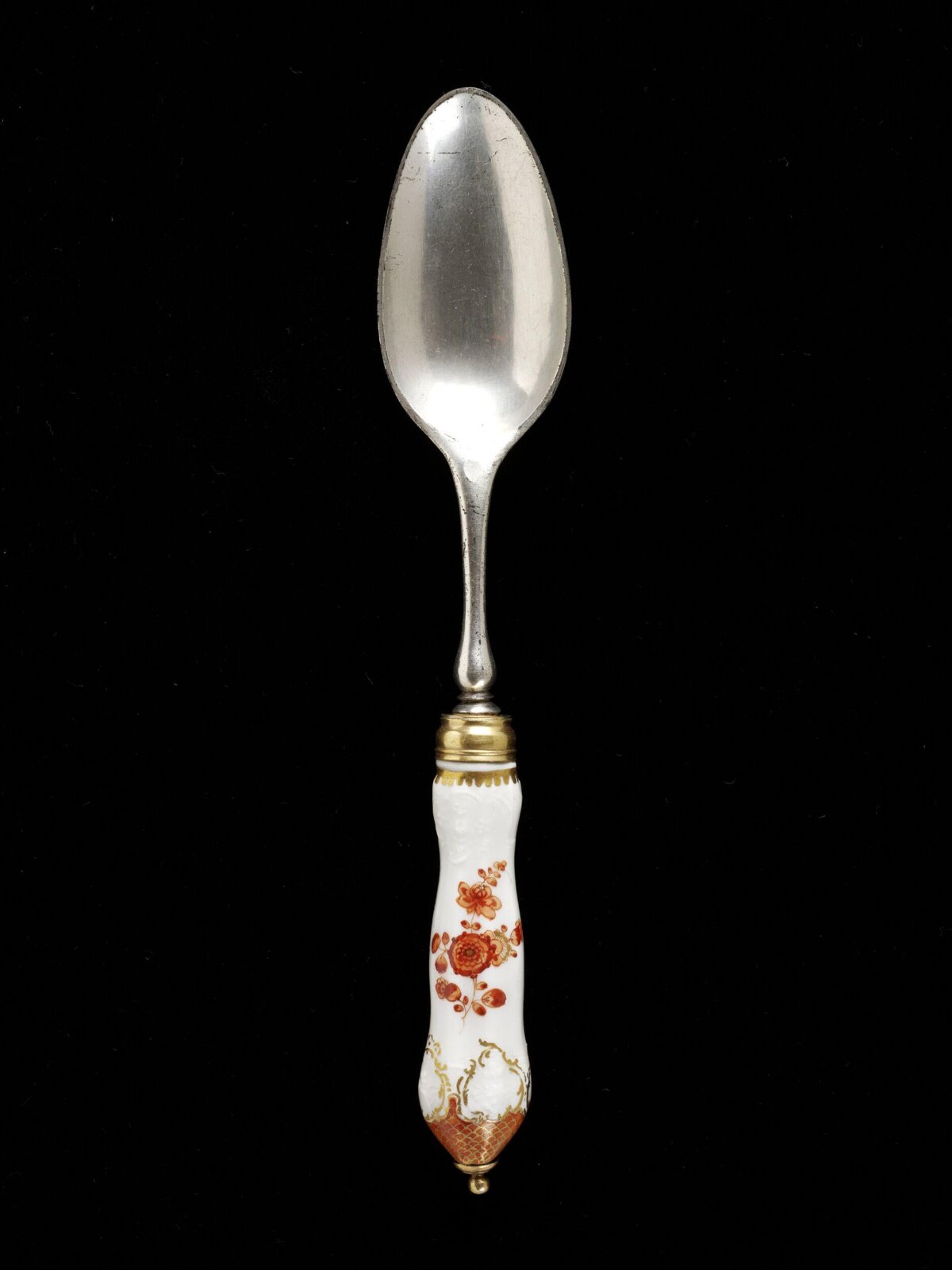 Antique Silver Spoon with Enamel Handle