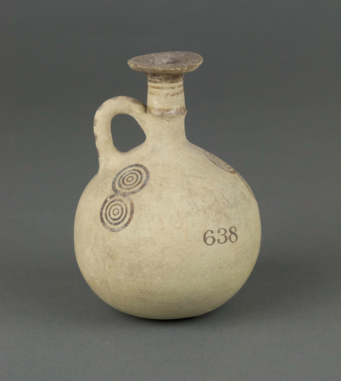 Ancient Spiral Patterned Pottery Bottle