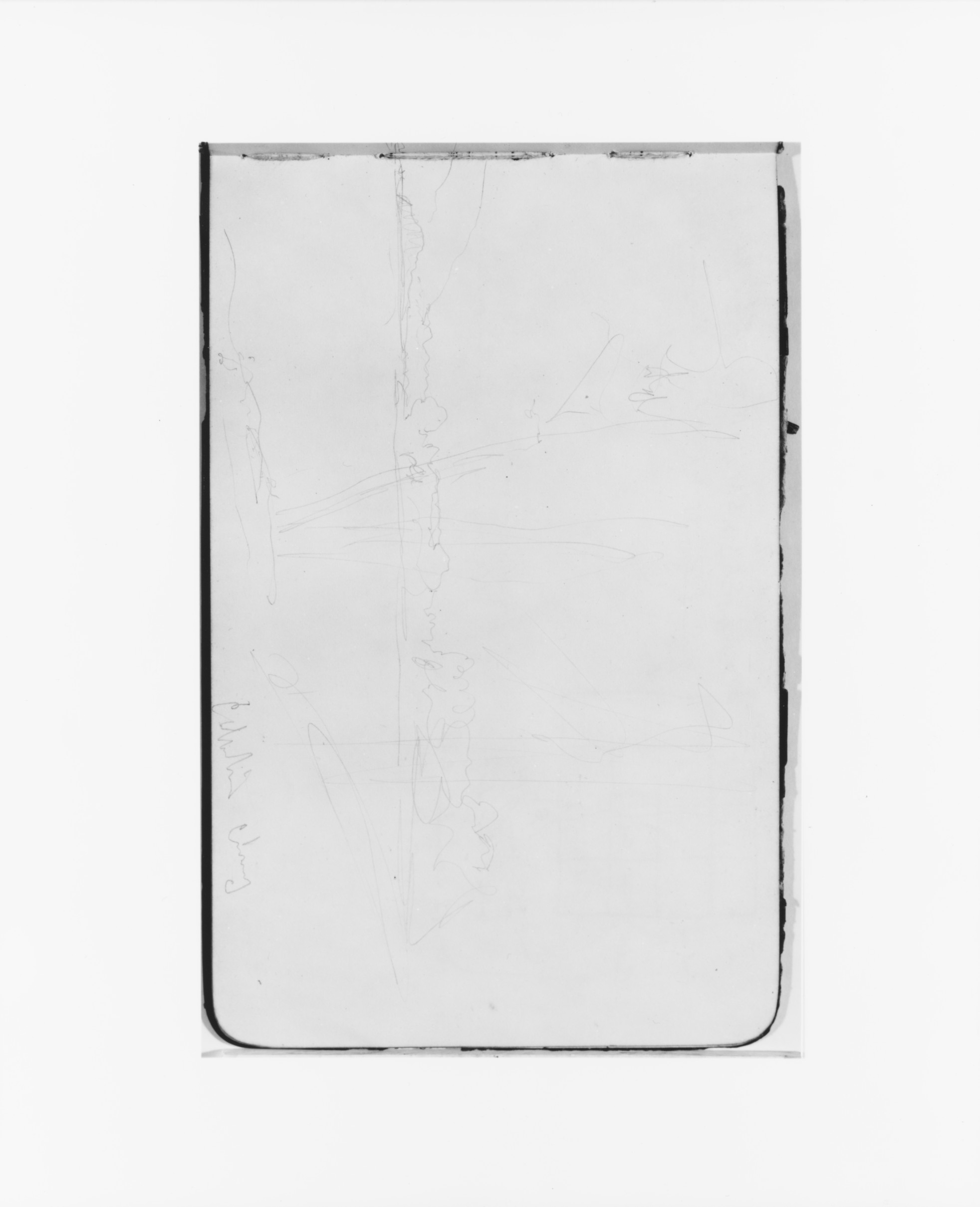 Faint Pencil Sketch on Notebook Page