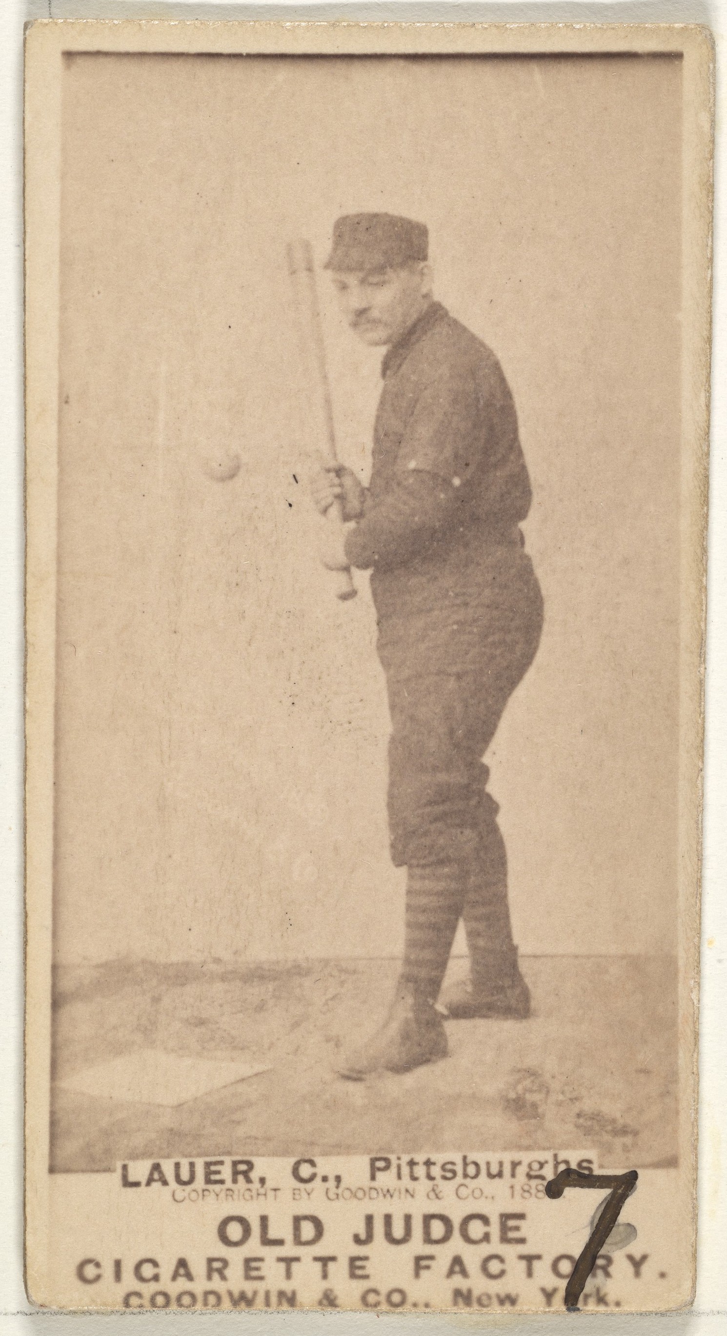 Old Judge Baseball Cigarette Card of Lauer
