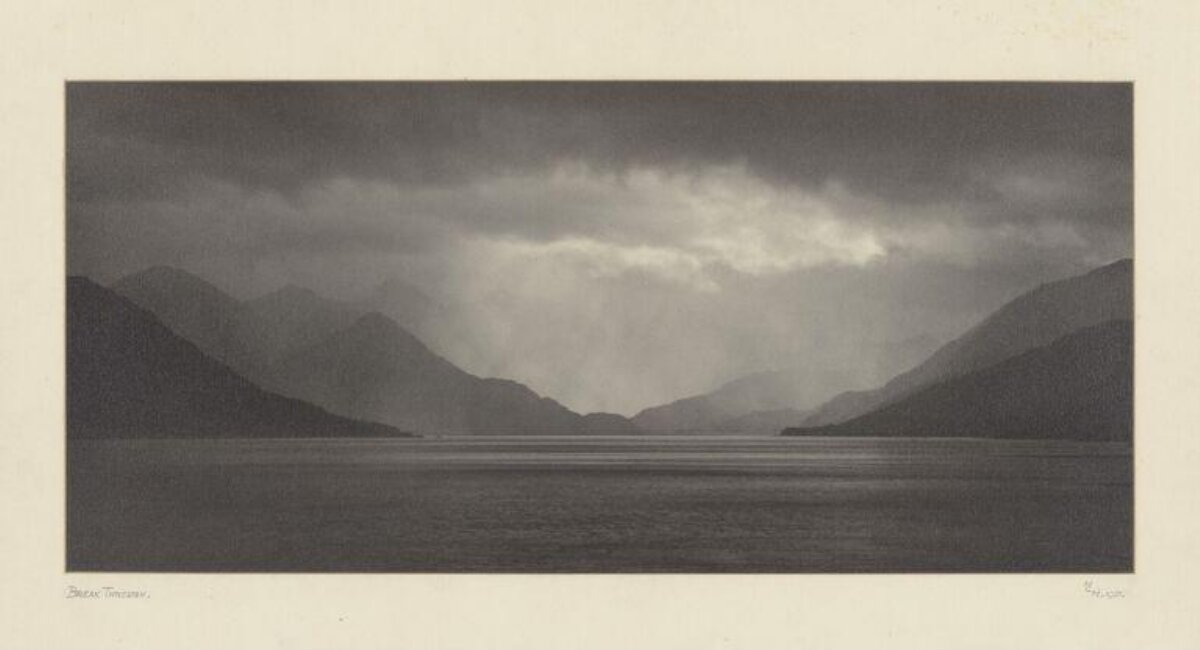 Misty Lake and Mountain Landscape