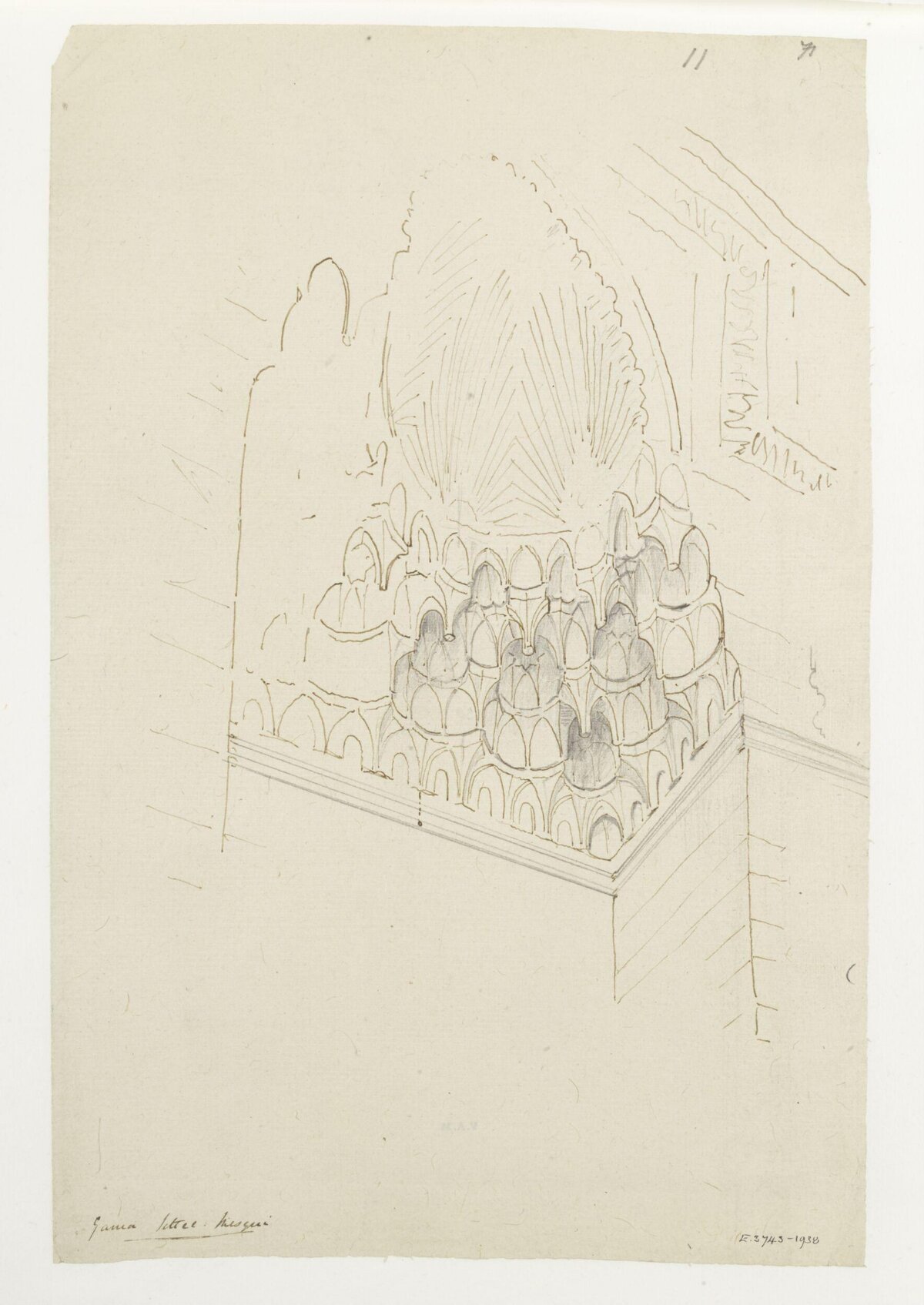 Sketch of an Ornate Moorish Fountain