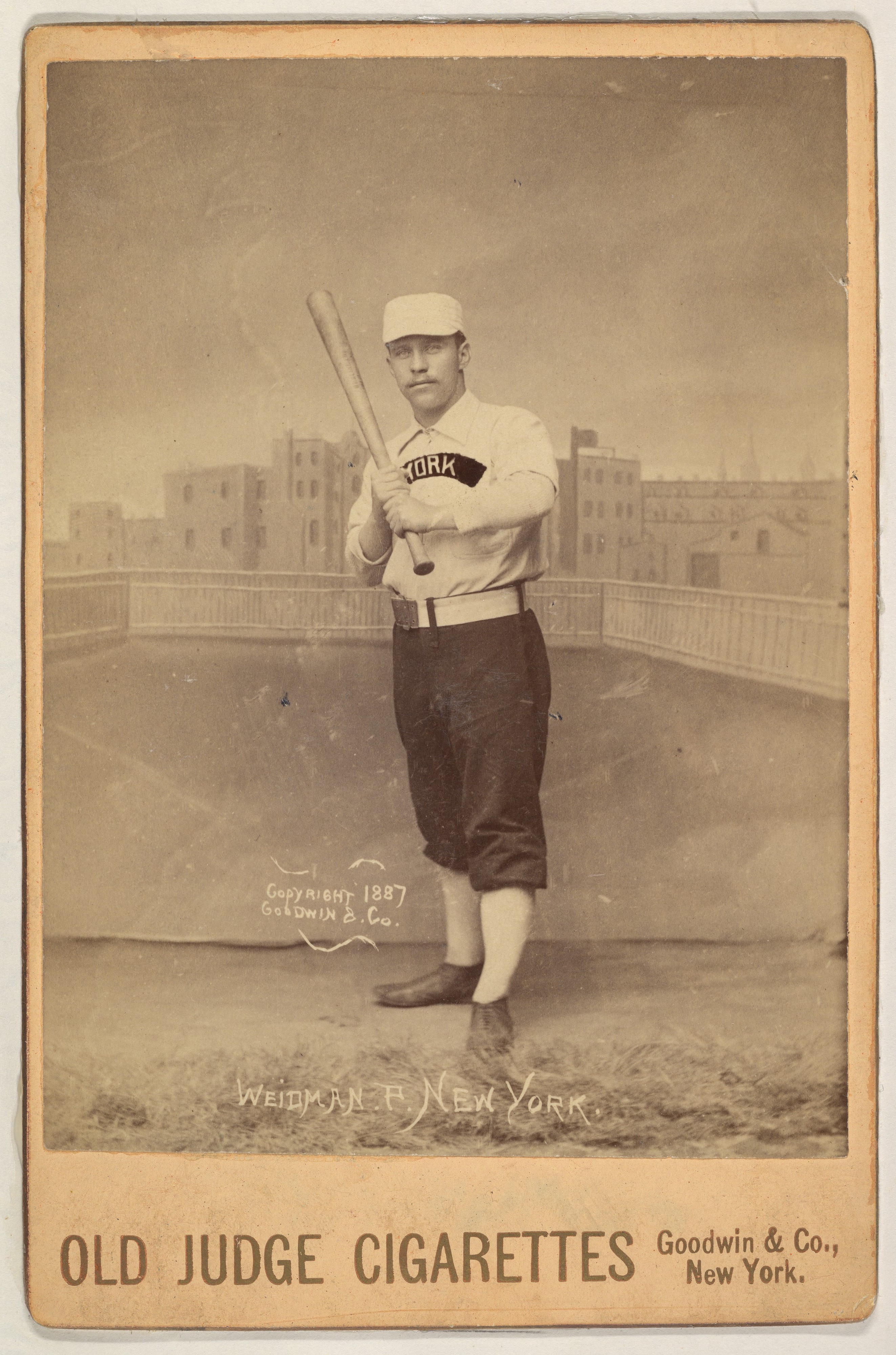 1887 New York Baseball Player Cigarette Card
