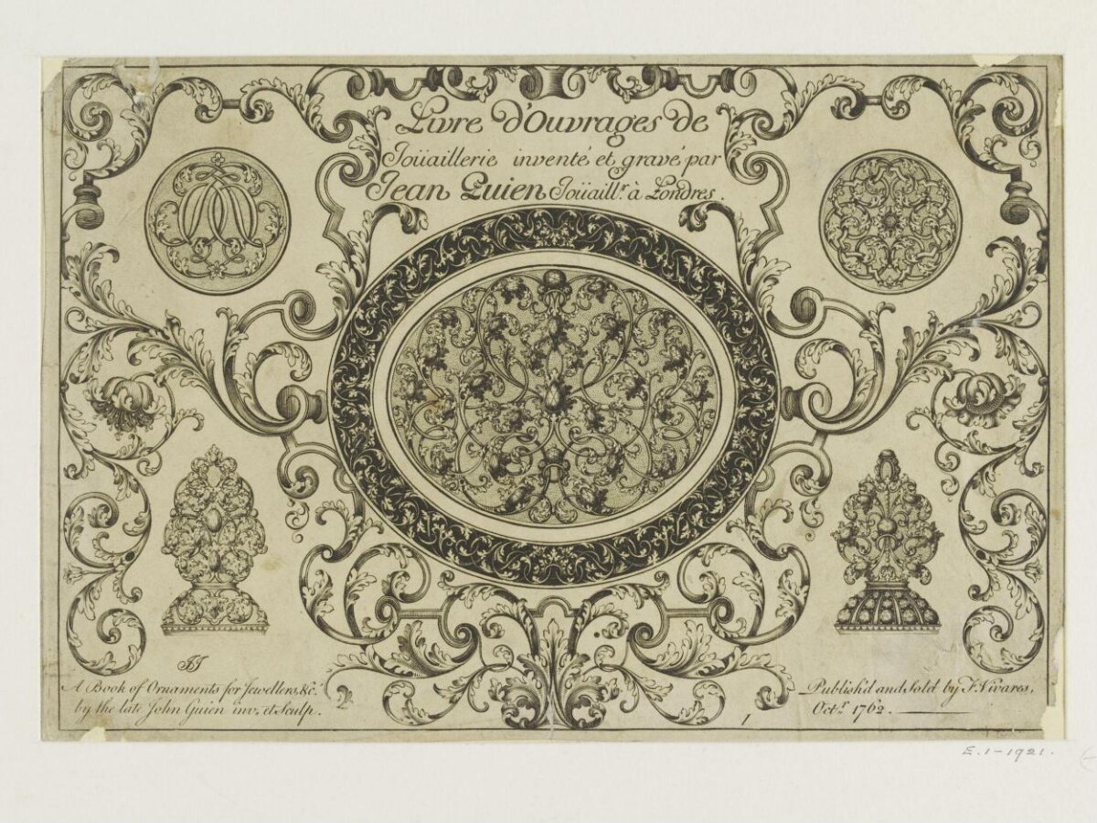 1762 Jewelry Ornament Engraving Title Page