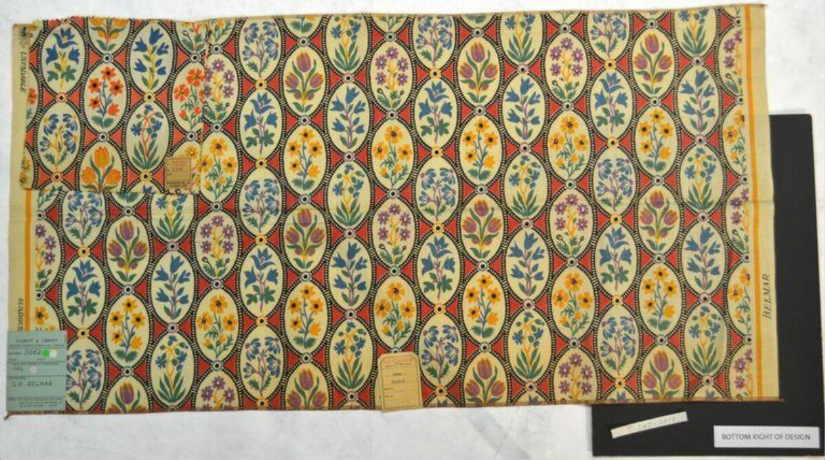Vintage Floral Pattern Textile Sample