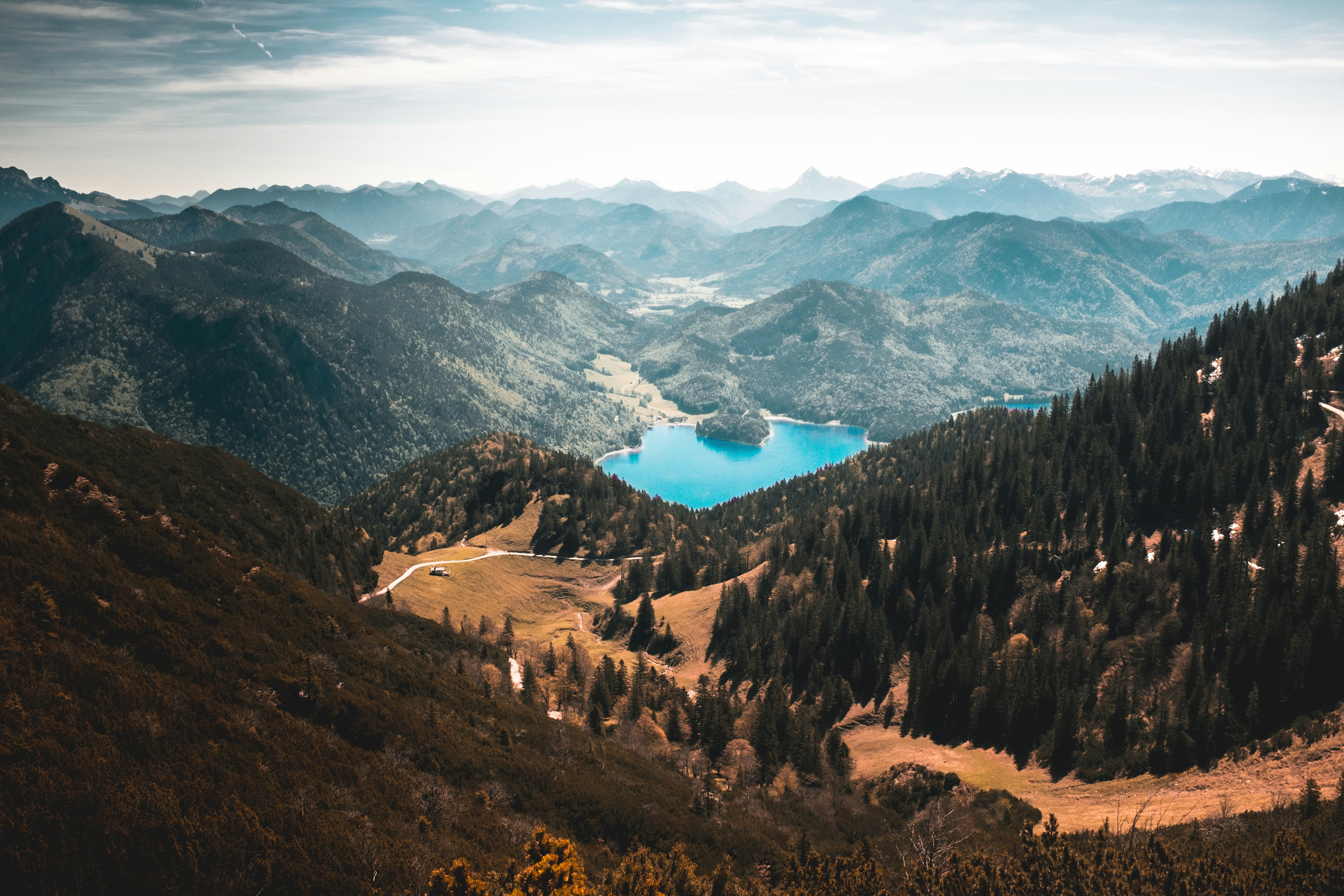 Mountain Lake Overlook View