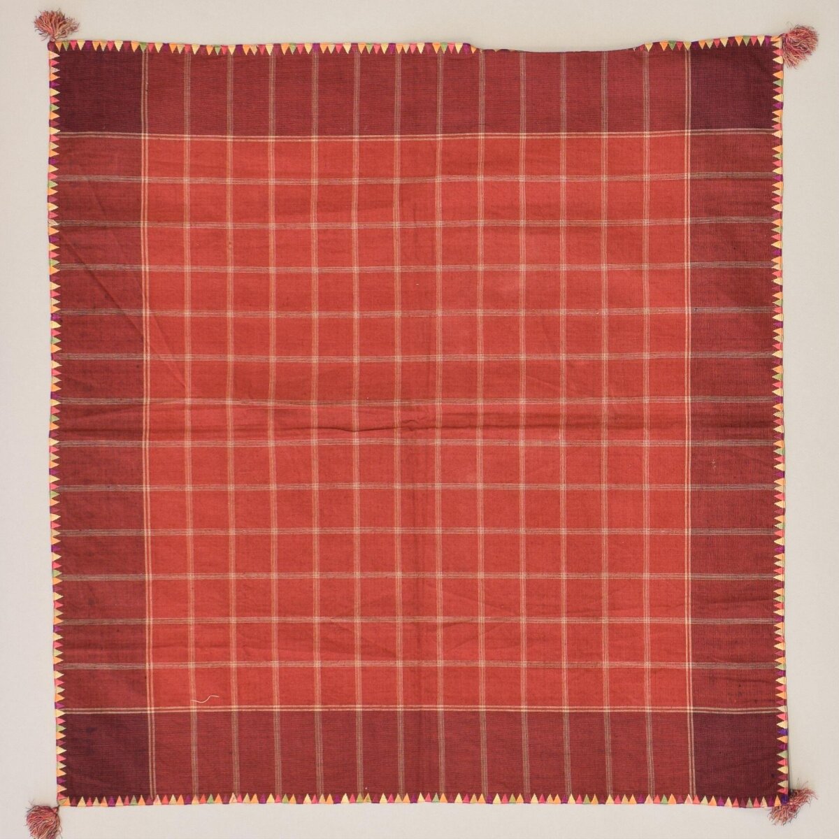 Red Plaid Handwoven Textile