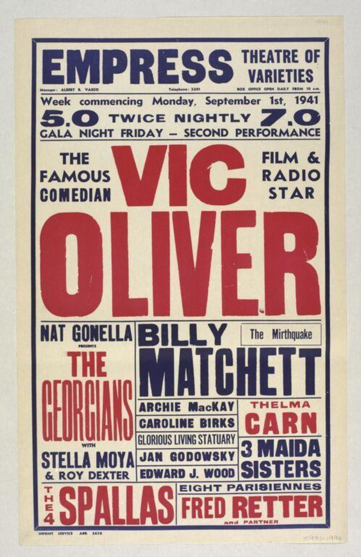 1941 Empress Theatre Variety Show Poster
